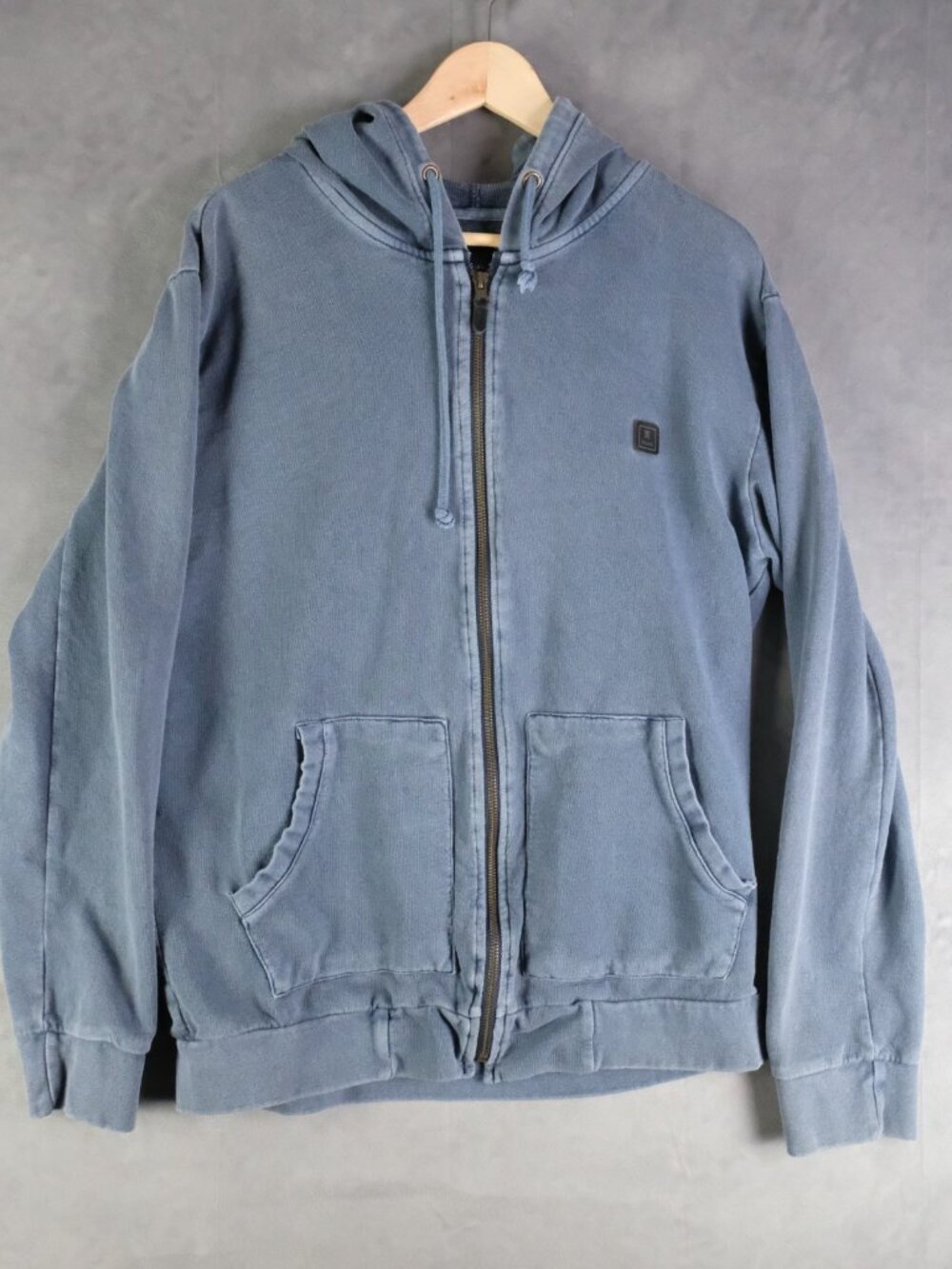 Roark Revival Hoodie Mens Large Blue Full Zip Lightweight Knit Beach Coastal